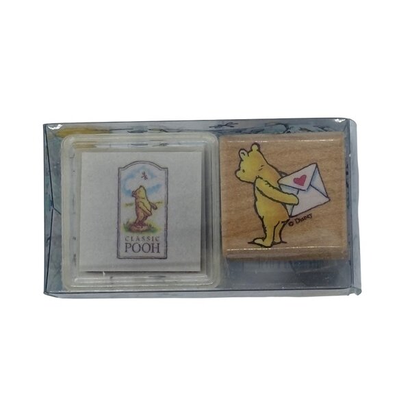 Disney Winnie The Pooh Rubber Stamp & Ink Pad Set In Classic Pooh Design - Picture 1 of 2